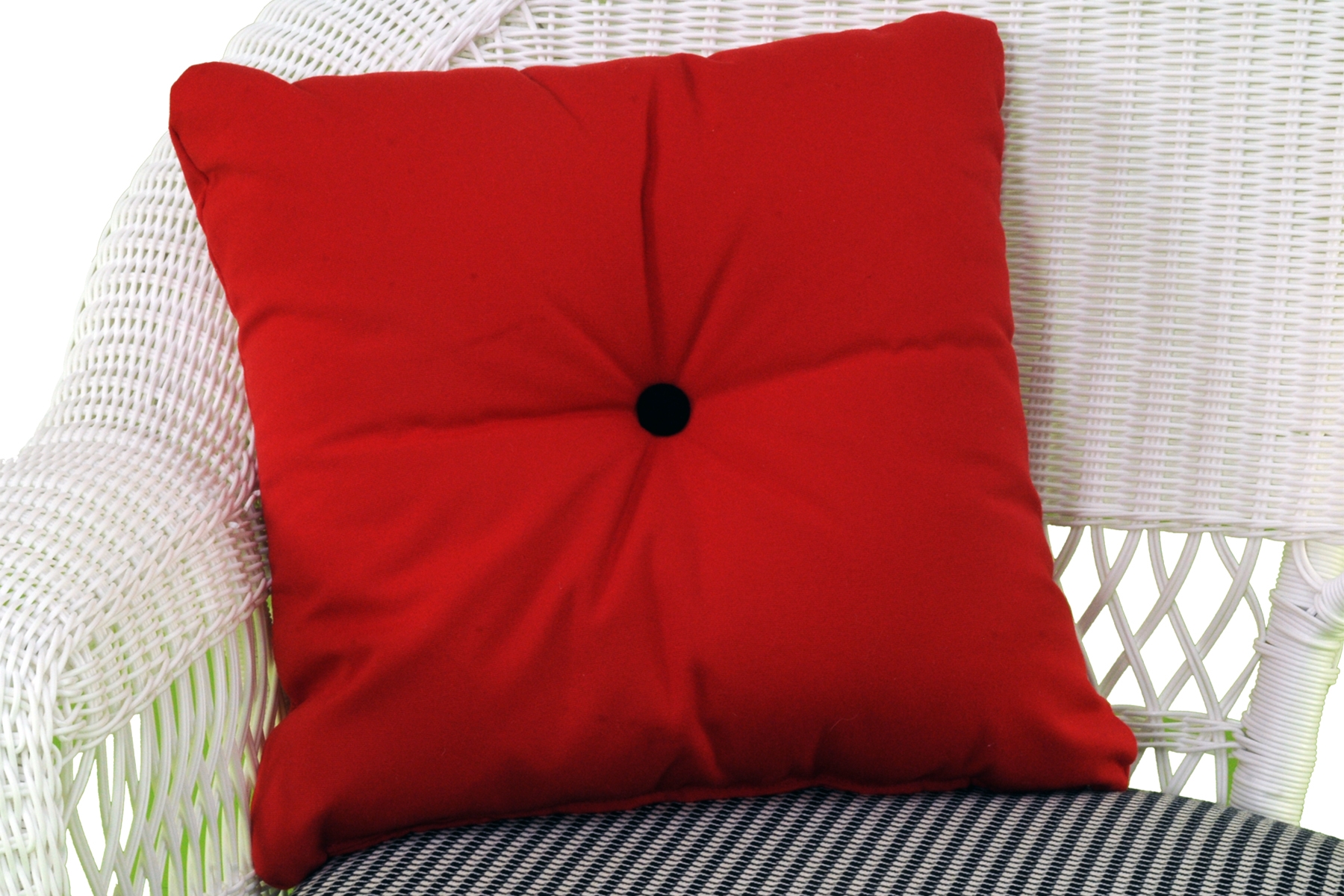 Sunbrella®Red toss pillow with button