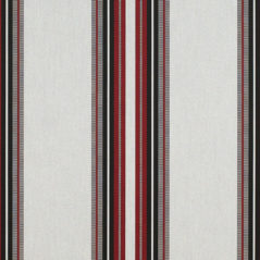 Sunbrella® Fabric 4798-0000 Burgundy/Black/White (Awning Stripe)